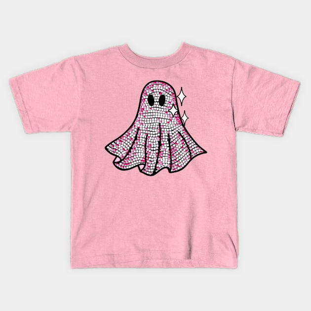 Pink Disco Ghost Kids T-Shirt by izzyfaye